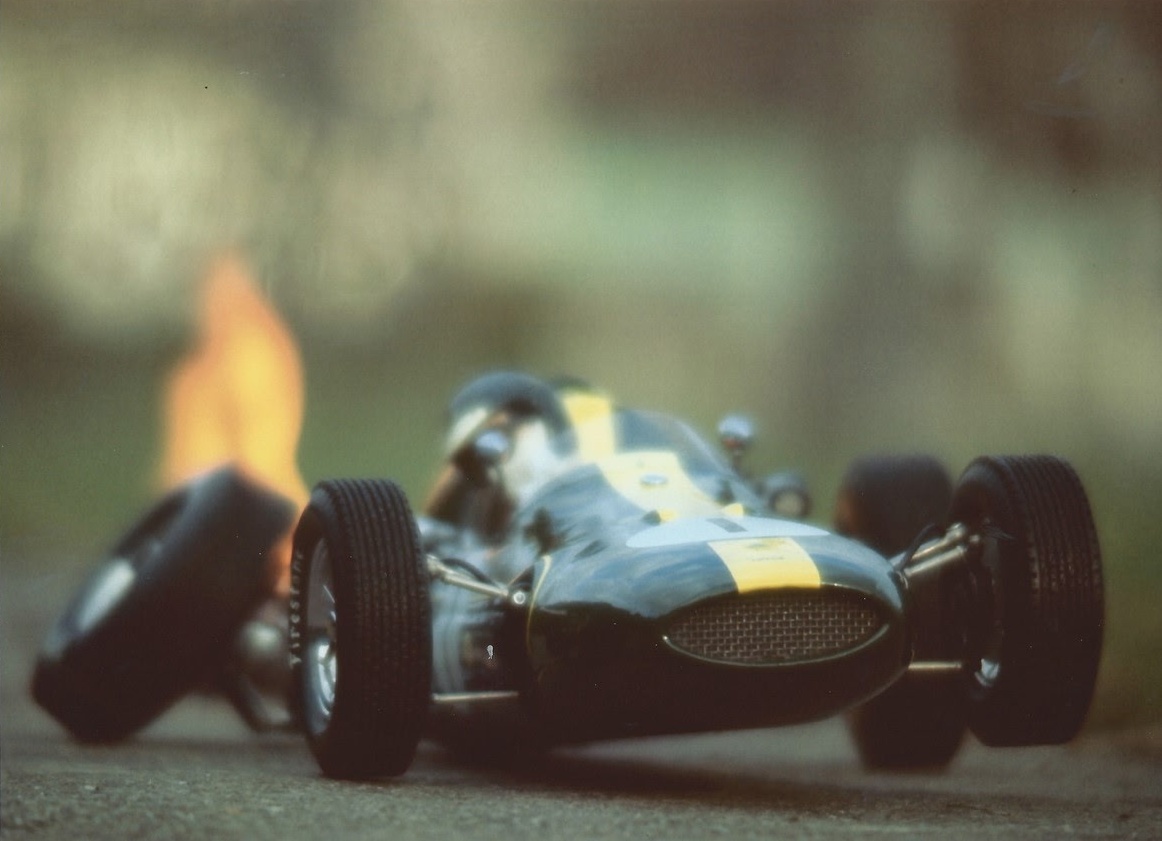Front view of the hand-built Lotus 32 model