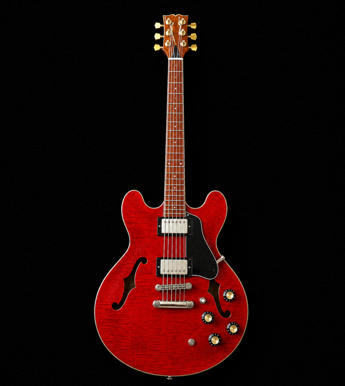 Handcrafted miniature Gibson ES-335 60s Cherry acoustic body with hand-cut f-holes by Rob Gwynne